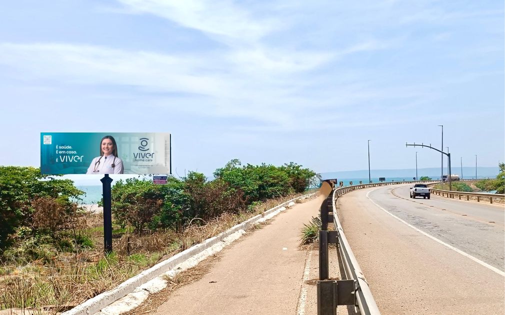 Outdoor em Palmas, TO 080,SENTIDO DE QUEM TRANSITA DE
LUZIMANGUES PARA PALMAS, AO LADO ESQUERDO
(INICIO DA PONTE) (#PMW37A) | Paraled Mídia Exterior