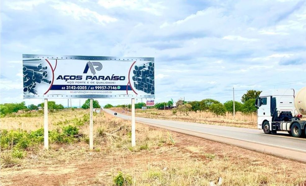 Outdoor em Paraíso do Tocantins, TO-080, INDO DE PARAÍSO PARA PALMAS,
AO LADO ESQUERDO DE QUEM TRANSITA INDO
PARA PALMAS (ANTES DO PIMENTINHA LEILÕES) (#PSO53-A) | Paraled Mídia Exterior